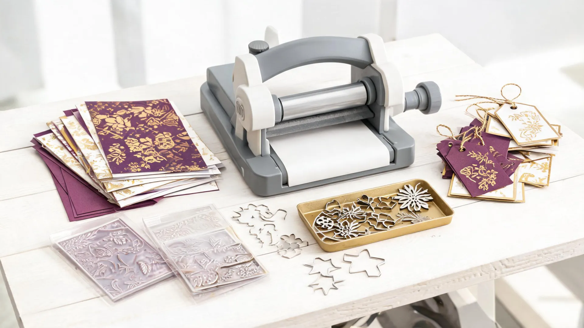 Sizzix die cutting workspace